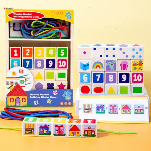 Wooden Beaded Building Blocks