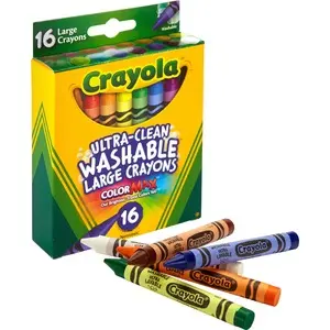 Crayola (Ultra-Clean Washable Large Crayons-Colour Max) 16pcs) 